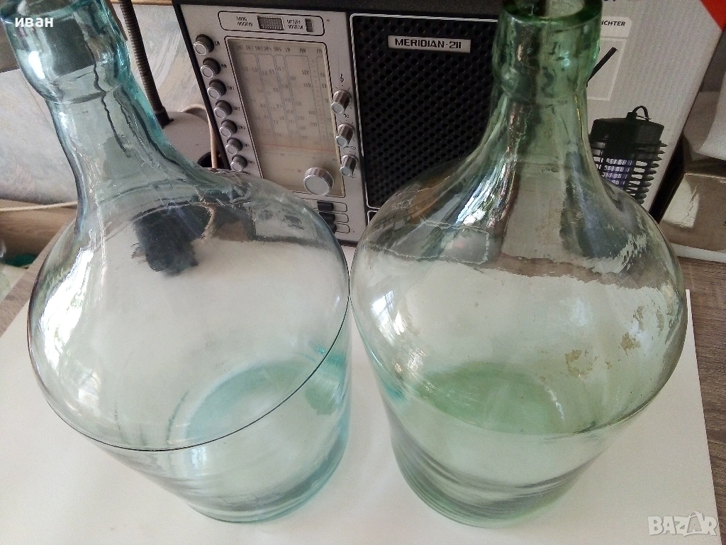 Две стари стъклени шишета / дамаджани 5 литра, снимка 1