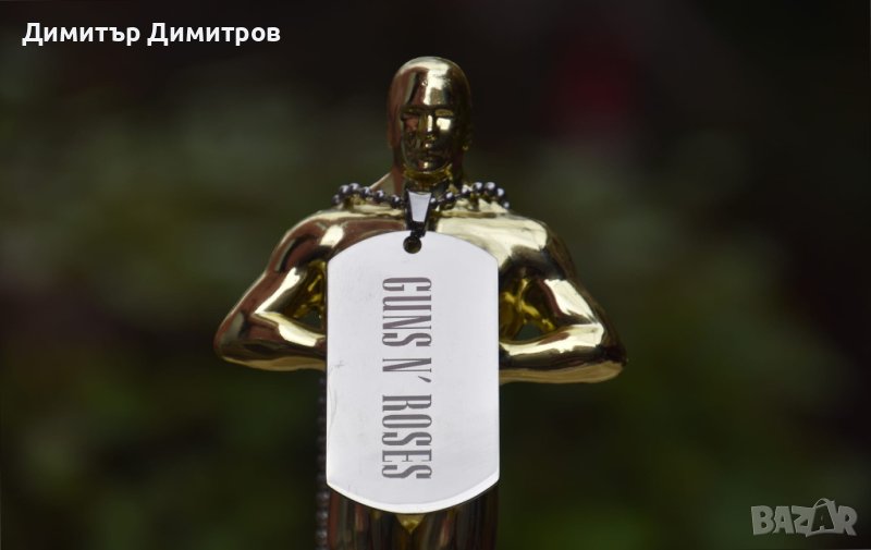 Стоманени медальони Гънс енд роузис. Бижута Луди гъби., снимка 1