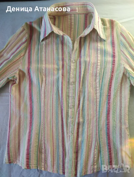 Ризи с дълъг и къс ръкав, блузки и потници, черно сатенено и синьо дънкено бюстие размер М, снимка 1