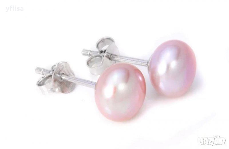 Обици с  култивирана перла и сребро, снимка 1