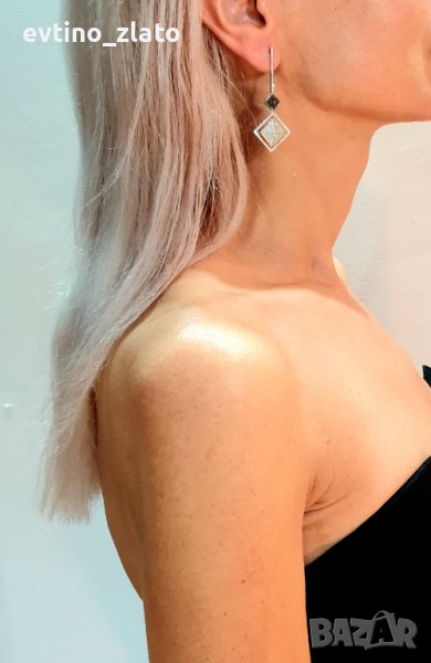 Златни обеци 18К с диаманти 0,60 ct, снимка 1