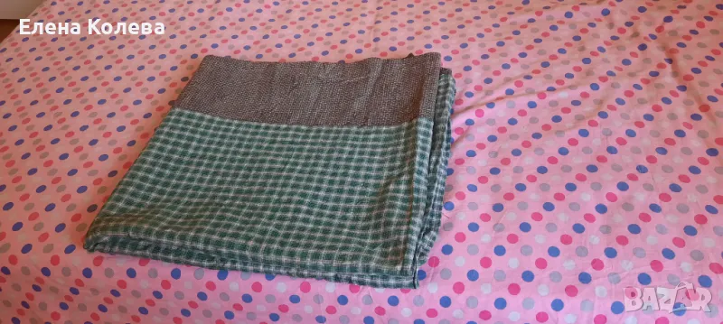 Зелено покривало за легло, снимка 1