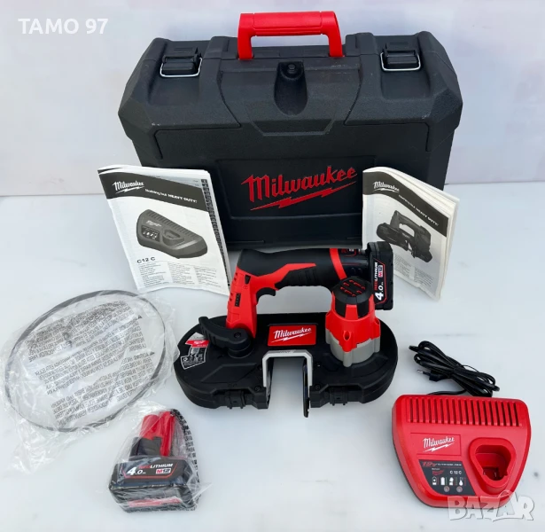 Milwaukee M12 BS - Нов акумулаторен лентов трион / банцинг 2х12V 4.0Ah, снимка 1