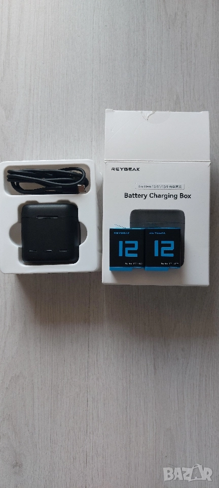 Нов комплект зарядна станция REYGEAK с 2 батерии за GoPro Hero 9/10/11/12, снимка 1