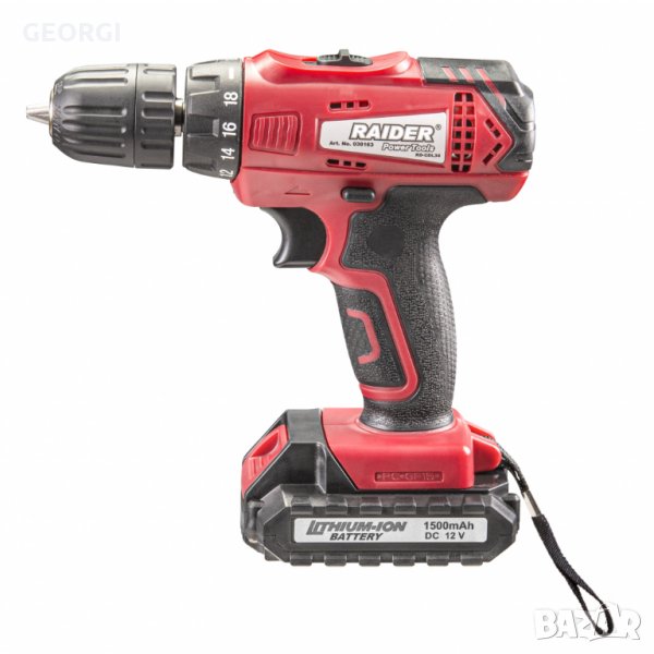 Бормашина акум. 12V 2x1.5Ah + куфарче и накрайници RD-CDL34, снимка 1