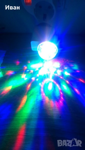 Промо / Мини  DJ лампа разпръскваща цветна светлина + преходник микро УСБ / УСБ 2.0, снимка 1