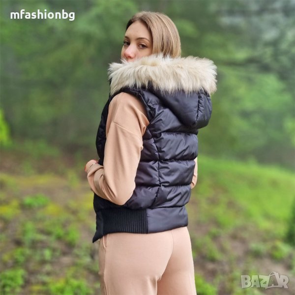 Дамски елек City Angels, качулка с пух 20 цвята, снимка 1