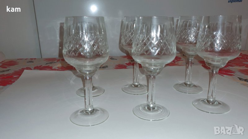 Кристални чаши за шампанско и вино 6 броя, снимка 1