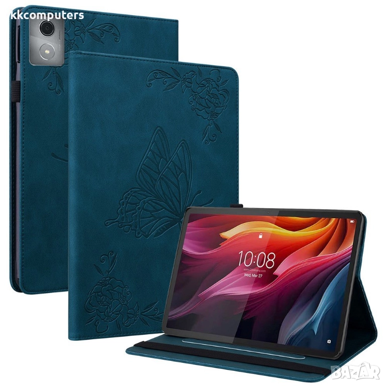 Защитен калъф за Lenovo Tab K11 Plus, Кожен PU с пеперуда, Стойка, 3 слотa за карти, Вкл. Протектор,, снимка 1
