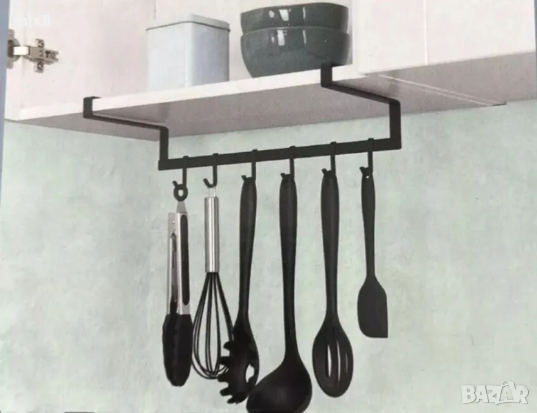 Закачалка с 6 куки за кухненски прибори, снимка 1