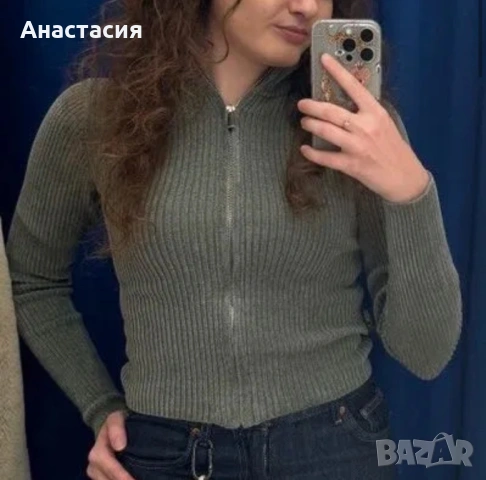 Дамска блуза със цип, снимка 3 - Блузи с дълъг ръкав и пуловери - 53406590