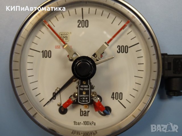 Ел. контактен Манометър Nuova Fima Ф 160, 400 bar, снимка 4 - Резервни части за машини - 39373982