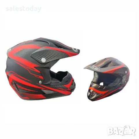 Детска каска, каска за кросов спорт, червен цвят, 3 размера, снимка 1