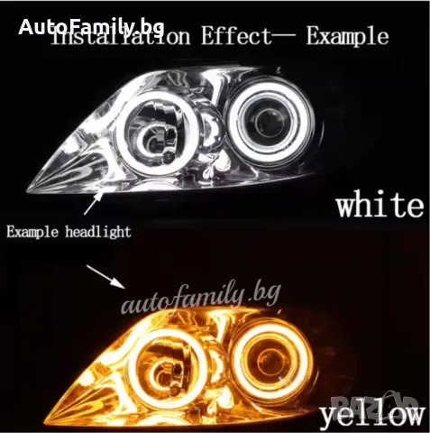 Универсални Cotton LED Ангелски очи с мигач 90мм, снимка 1