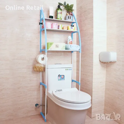 Метална етажерка за над пералнята с три рафта, снимка 2 - Етажерки - 47387521