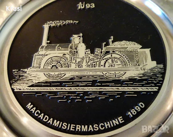 Пано от калай с парен локомотив,влак. , снимка 2 - Антикварни и старинни предмети - 47496937