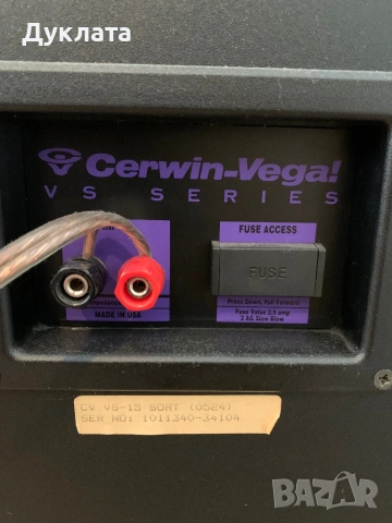 Продавам колони Cerwin-Vega VS-15, снимка 7 - Тонколони - 53583104