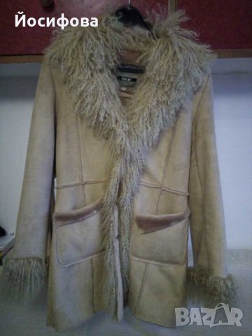 дамски къс кожух еко кожа