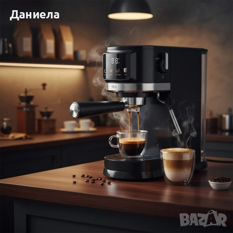 Еспресо машина Oliver Voltz OV51171O, 1575 W, 20 бара, Крема диск, LED дисплей