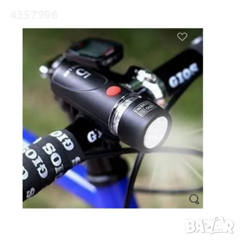  Преден фар, За велосипеди, 5 светодиода, Черен 