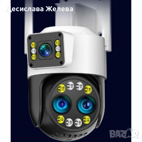 Високотехнологична външна камера за наблюдение с интелигентно нощно виждане и 360° ротация 8 х zoom, снимка 3 - IP камери - 50980494