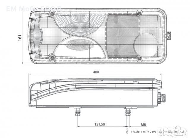 Стопове Стоп Задни Светлини Е4-марк за MERCEDES SPRINTER VW CRAFTER SCANIA Серия P/R 2006-, снимка 15 - Аксесоари и консумативи - 32220116