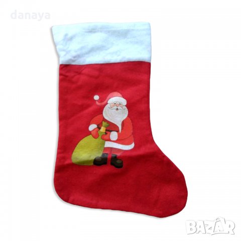 597 Декоративен коледен чорап с картинка Коледен ботуш коледна торба за подаръци, снимка 7 - Декорация за дома - 34744717