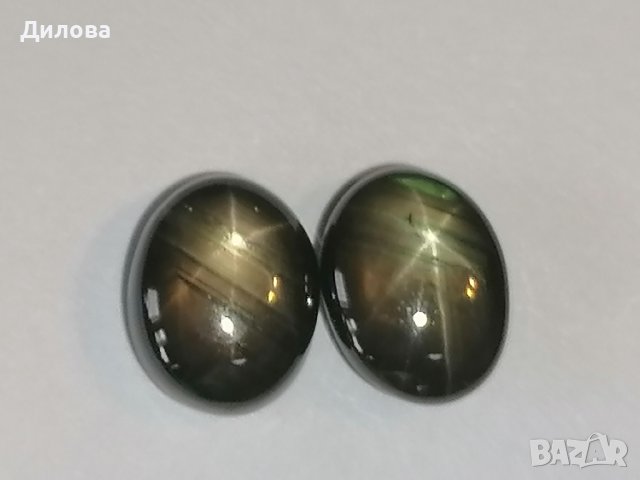 7,12 кт чифт черен сапфир звезда, снимка 5 - Други - 43798300