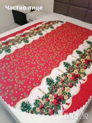 176/150 Празнична покривка като нова,овал, снимка 2 - Покривки за маси - 52463698