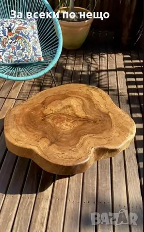 Ръчно изработена ниска маса изработена от мраморен бук