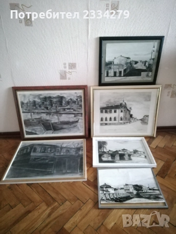 Картини ръчна графика места в гр. ЯМБОЛ" , снимка 7 - Картини - 46650322