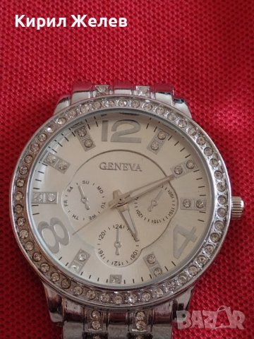 Модерен дизайн дамски часовник GENEVA с кристали много красив 41734, снимка 3 - Дамски - 43787526