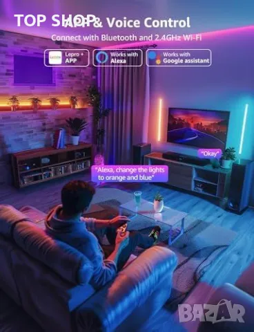 Нови Интелигентни Стенни Светлини Lepro WL1 Персонализация и AI осветление, снимка 8 - Лампи за стена - 49307014