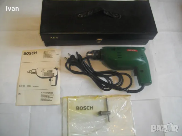 НОВА ОРИГИНАЛНА ШВЕЙЦАРСКА БОШ ЕЛ. ДРЕЛКА БОРМАШИНА BOSCH Made in SWITZERLAND СТАРО КАЧЕСТВО В ЧАНТА, снимка 2 - Бормашини - 48983316