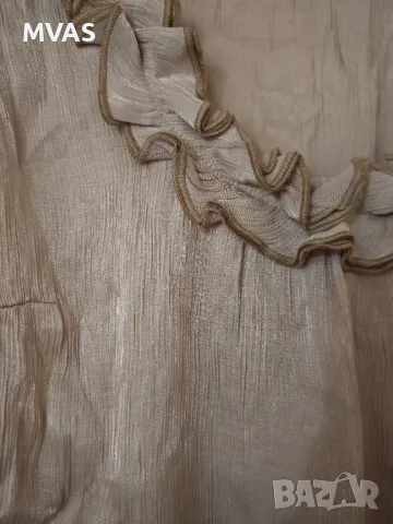 Нова официална блестяща кремава блуза без ръкав L размер , снимка 3 - Корсети, бюстиета, топове - 49756048