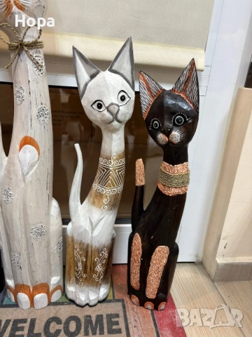 Котки от дърво, снимка 5 - Декорация за дома - 32580149