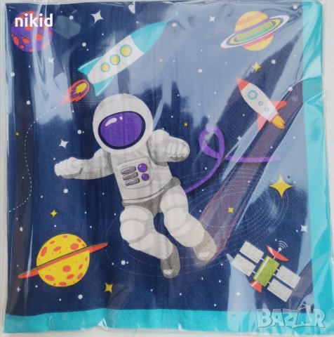 3 вида Космос Космонавт Астронавт 10 парти салфетки рожден ден