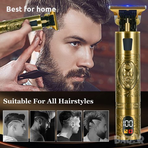 професионална машинка за подстригване, USB акумулаторен LCD екран, снимка 5 - Тримери - 40151172