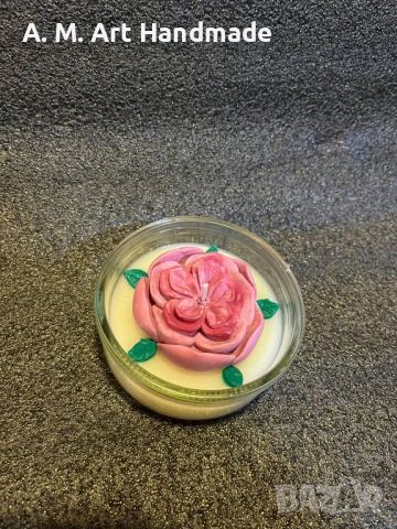 🌸 Декоративна свещ „Цъфтяща роза“ 🌸, снимка 2 - Декорация за дома - 53384769