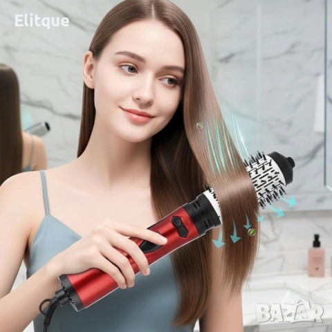 Професионална електрическа четка 3-в-1 за изправяне, къдрене и сушене, 1200W, автоматично въртене, снимка 5 - Друга електроника - 53556929
