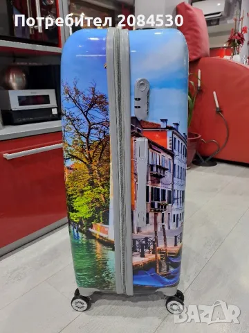 Куфар с телескопична дръжка,колелца и шифър