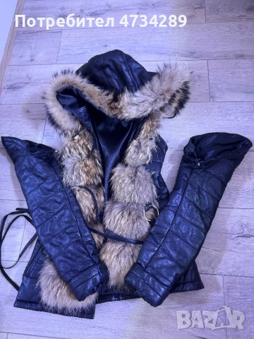 Кожено яке - естествен косъм, снимка 2 - Якета - 53432600