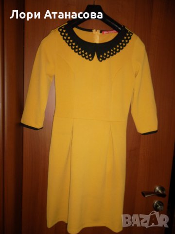 Рокля в цвят камел с дълги ръкави , снимка 4 - Рокли - 26759773