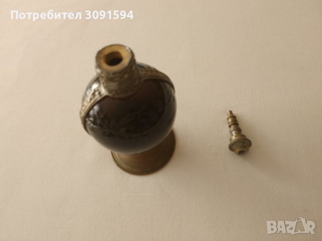 Винтидж мароканска бутилка за парфюм  наслагване на аромата от кобалтово синьо стъкло, снимка 3 - Антикварни и старинни предмети - 44066926