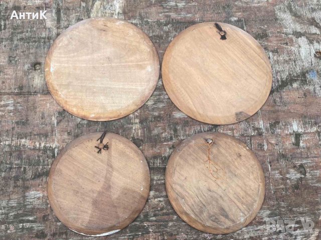 Стара Дървена Чиния Пано Рисувана, снимка 6 - Декорация за дома - 43067546