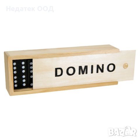 Настолна игра Домино в дървена кутия - 28 плочки