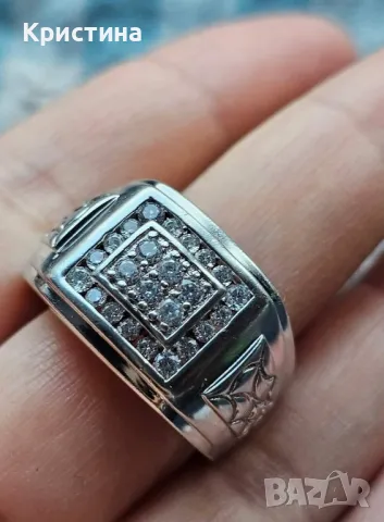 Масивен сребърен пръстен , снимка 4 - Пръстени - 49040814
