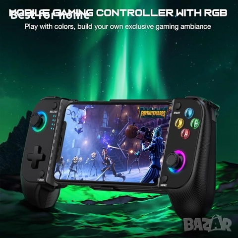 HASACOOL Мобилен геймърски контролер за Android/iPhone, RGB Light Hall Effect Joystick, снимка 2 - Аксесоари - 51856480