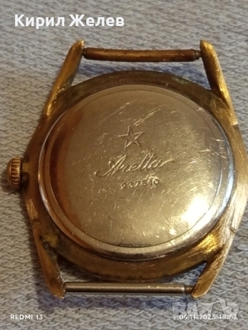 Рядък механичен часовник Aretta swiss made няма стъкло с позлата Au 10 за КОЛЕКЦИОНЕРИ 51530, снимка 10 - Антикварни и старинни предмети - 52351977