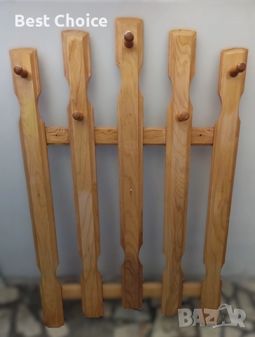 Масивна стенна закачалка от чам с пет сектора